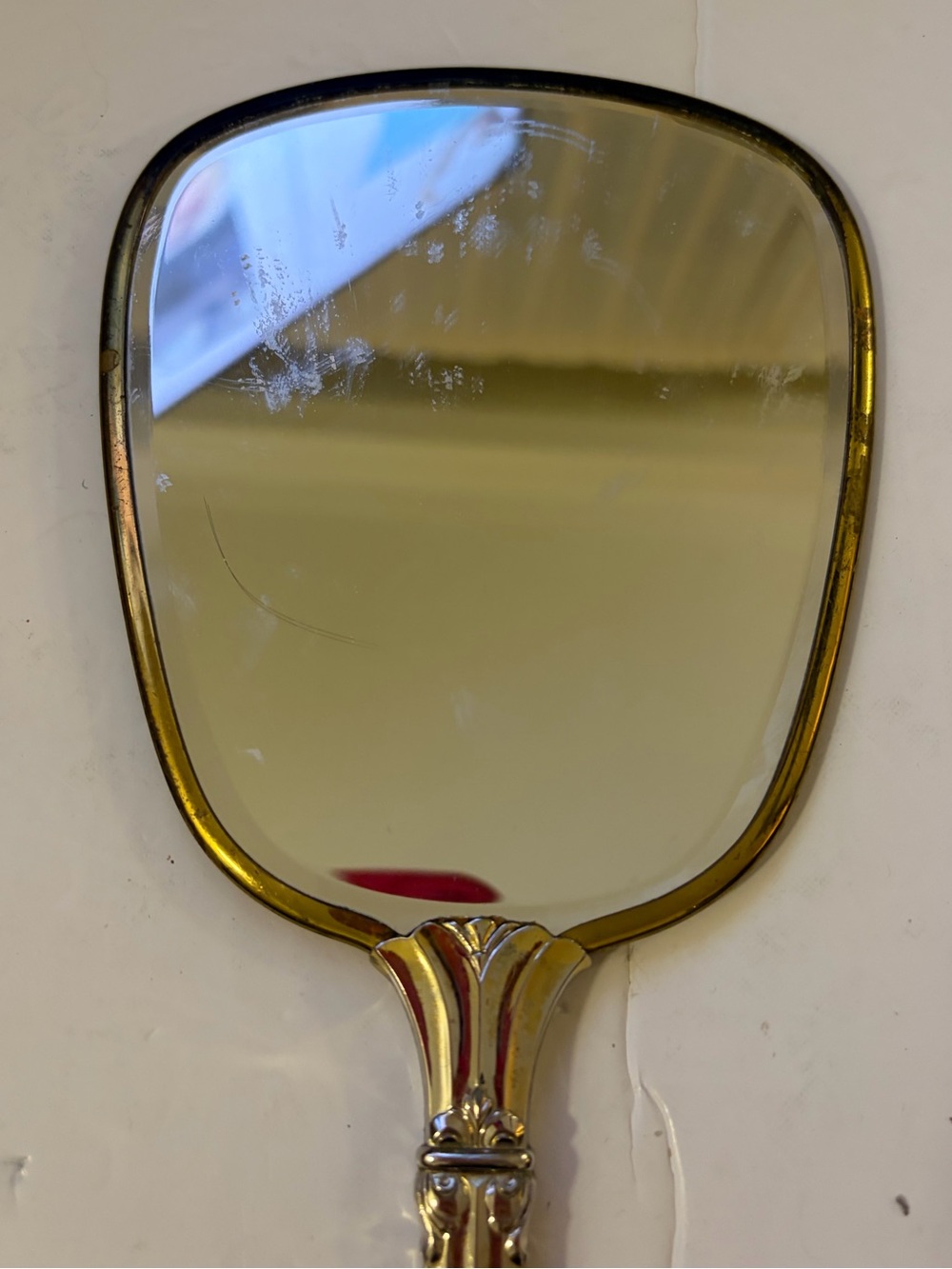 Vintage Gold Tone Floral Hand Mirror Vanity Mirror - Picture 3 of 6